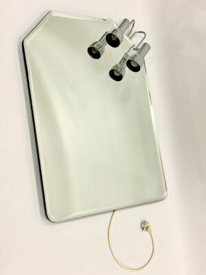Bauhaus Style Bathroom Mirror With Chromed Lamps, 1970s