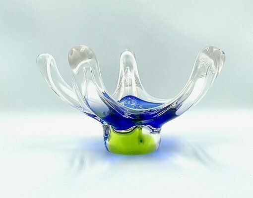 Czech Art Glass Bowl By Josef Hospodka For Chribska Glassworks, 1960s photo Home Decor