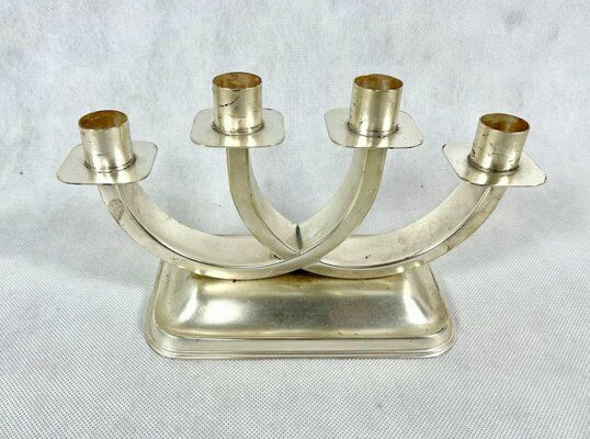 Art Deco Silver Plated Candleholder From Quist, Esslingen, 1950s photo 189.0