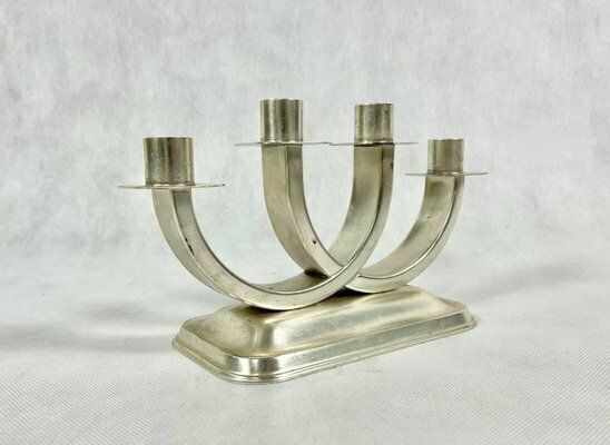 Art Deco Silver Plated Candleholder From Quist, Esslingen, 1950s photo buy