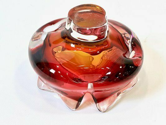 Art Glass Ashtray Attributed To Josef Hospodka For Chribska Sklarna, 1960s photo Home Decor