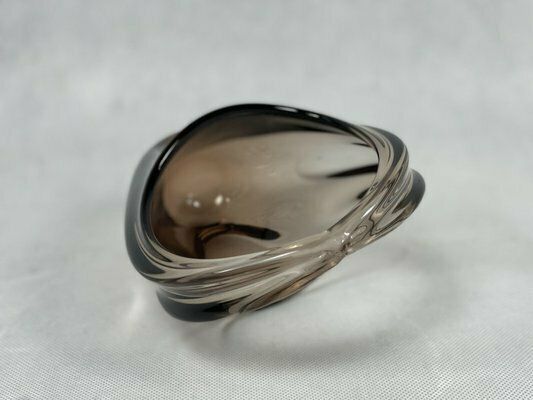 Bohemian Glass Basket Attributed To Miroslav Klinger For železný Brod, 1960s photo 147.0
