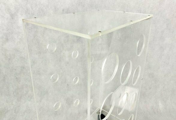 Vintage Wine Rack On Wheels In Acrylic Glass, 1980s photo 713.0