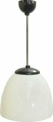 Czech Sunburst White Milk Glass And Bakelite Pendant Lamp From Napako, 1930s