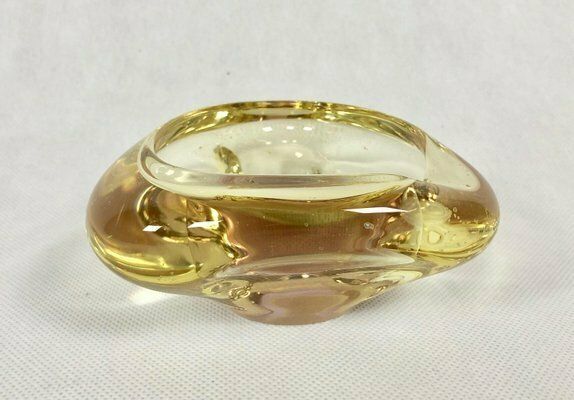 Art Glass Ashtray By Miloslav Klinger For železný Brod, 1960s photo for sale