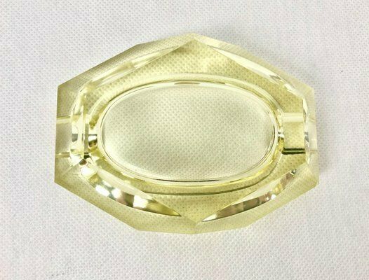 Art Deco Crystal Ashtray From železný Brod, 1930s photo vintage