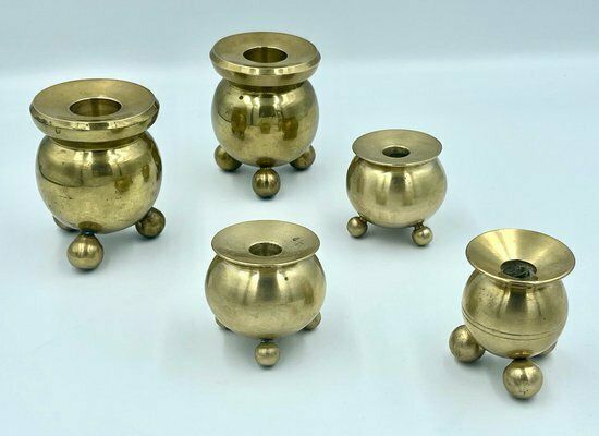 Candlesticks From Gusum Bruk, Sweden, 1982, Set Of 5 photo for sale