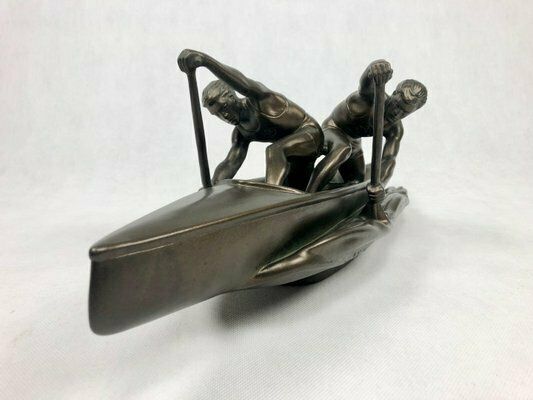 Jihokera, Sculpture Of Two Rowers, Czechoslovakia, 1960s photo vintage