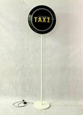 Yellow Cab New York Taxi Floor Lamp/Sign, 1990s photo vintage