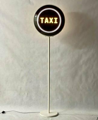 629.0 Yellow Cab New York Taxi Floor Lamp/Sign, 1990s photo