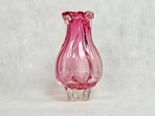 Bohemian Glass Vase Attributed To Josef Hospodka For Chribska, 1960s photo for sale
