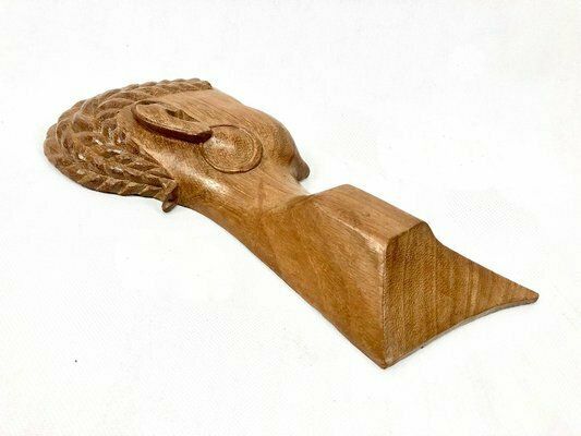 photo furniture Vintage Wooden Carved African Man & Woman Wall Hanging Sculptures, Set Of 2