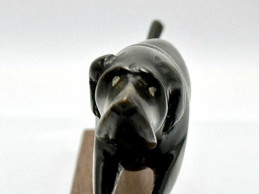 Vintage Art Deco Style Carved Hunting Dog Figurine, 1950s photo vintage
