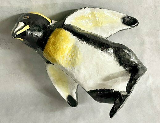 Large Vintage Paper Mache Penguin Sculpture, 1970s photo vintage