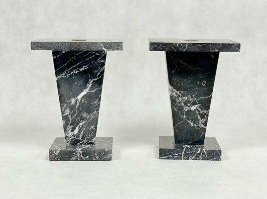 Art Deco Marble Mini Pedestals, 1930s, Set Of 2 photo vinterior