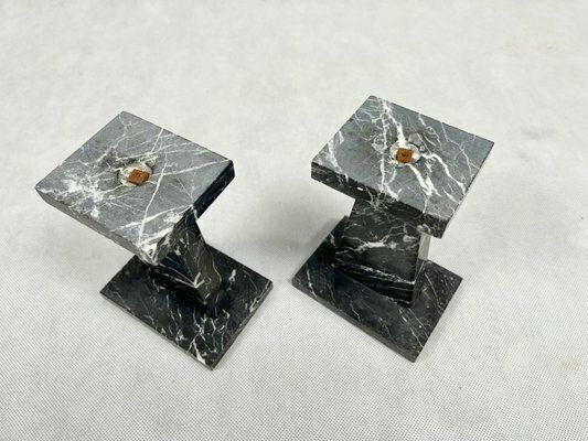 photo for sale Art Deco Marble Mini Pedestals, 1930s, Set Of 2