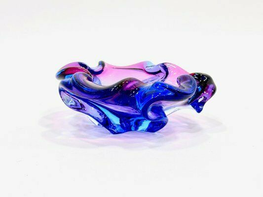 Art Glass Ashtray Attributed To Josef Hospodka For Chribska Sklarna, 1960s