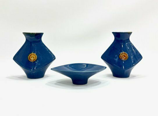 photo vinterior Mid Century Vases And Bowl From Ditmar Urbach, 1970s, Set Of 3