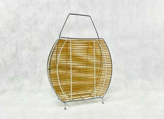 Modernist Bamboo And Steel Magazine Rack, 1980s photo 197.0