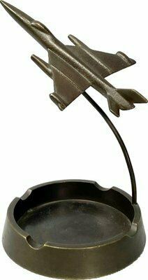 Mig 21 Desk Plane Model With Ashtray In Bronze, 1960s