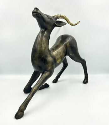 Large Bronze Gazelle Sculpture By Loet Vanderveen, 1970s photo Art