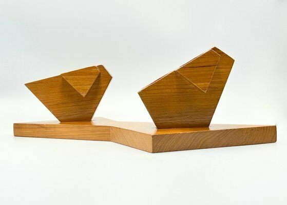 Mid Century Modern Teak Birds Sculpture With Candleholder, 1960s photo furniture