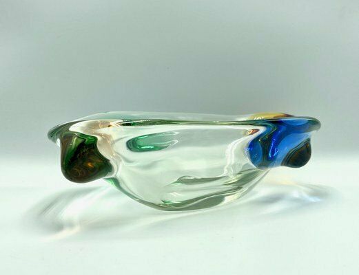 Art Glass Rhapsody Bowl Attributed To Frantisek Zemek For Sklarna Mstisov, 1960s photo vintage