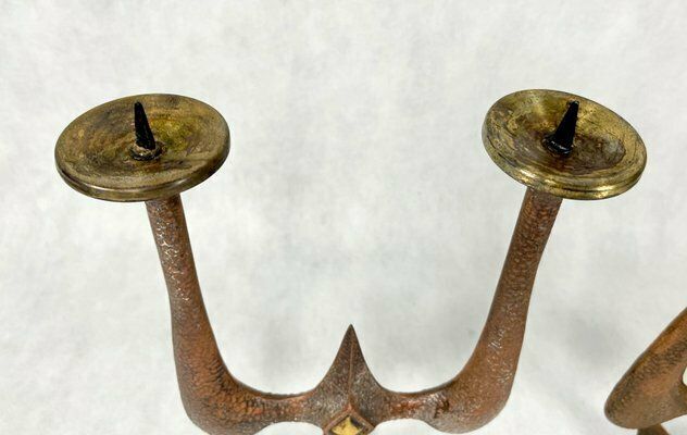 photo buy Polish Brutalist Copper Candleholders, 1970s, Set Of 2