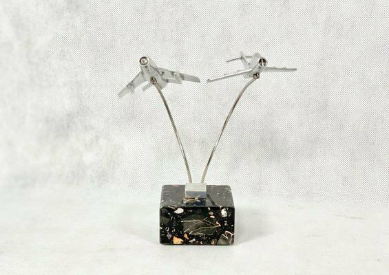 420.0 Cabinet Miniature With Mig 15 And Mig 19 Planes, Poland, 1950s photo