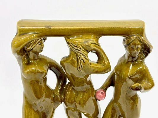 Figurine Of Three Graces In The Bathhouse Attributed To Zdeněk Farnik For Jihokera Bechyně, 1975 photo vinterior
