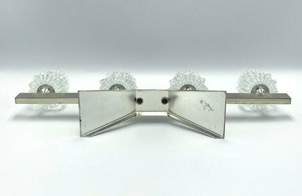Mid Century Steel & Crystal Glass Candleholder, 1970s photo 168.0