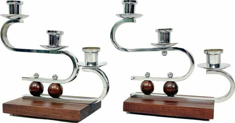 German Art Deco Candleholder, 1930s, Set Of 2