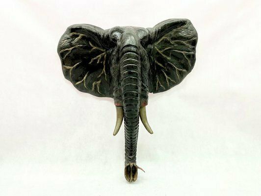 Balinese Artist, Carved Elephant Head, 1970s, Wood photo furniture
