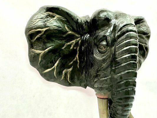 Balinese Artist, Carved Elephant Head, 1970s, Wood photo vinterior