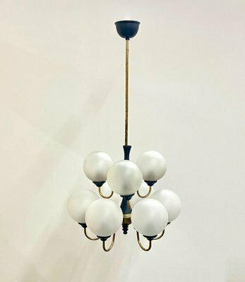 Mid Century German Brass 8 Arm Chandelier, 1970s photo 583.0