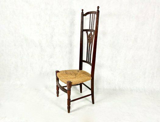 Napoleon III Straw Nanny Chair, 1800s photo furniture