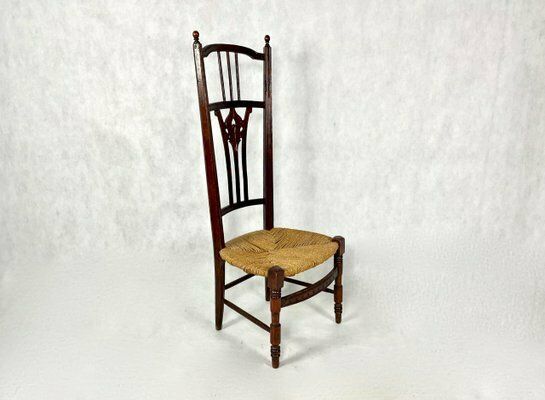 Napoleon III Straw Nanny Chair, 1800s photo for sale
