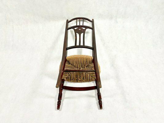Napoleon III Straw Nanny Chair, 1800s photo Furniture