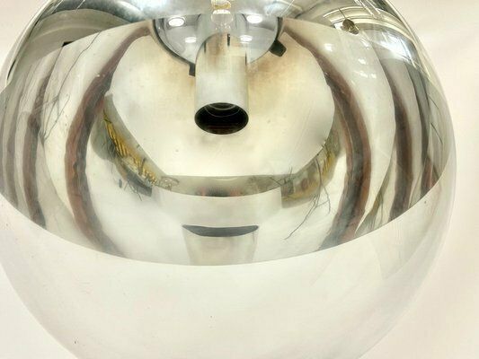 Large Mirror Glass Globe Pendant Lamp From Glashütte Limburg, 1970s photo 462.0