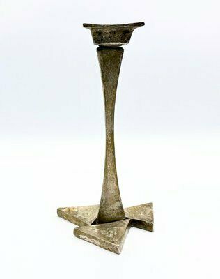 Brutalist Silver Plated Candleholder, 1970s photo furniture