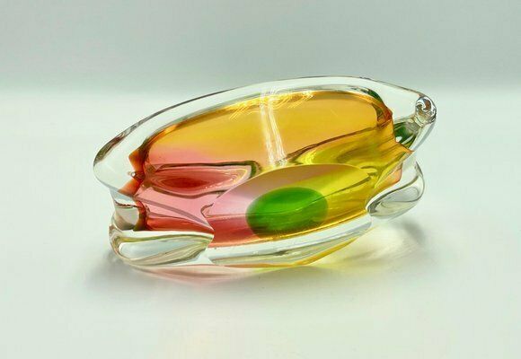 Art Glass Ashtray Attributed To Josef Rozinek For Novy Bor, 1960s photo furniture