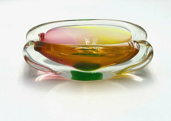 Art Glass Ashtray Attributed To Josef Rozinek For Novy Bor, 1960s photo for sale