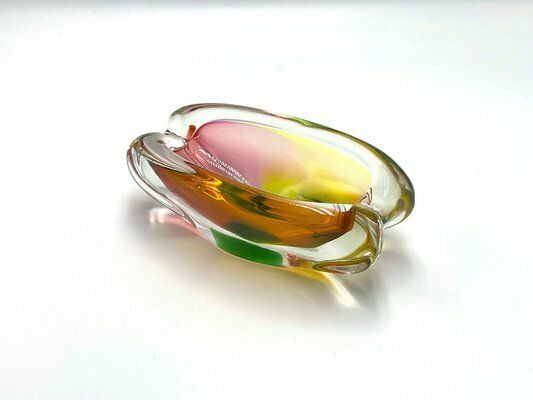 Art Glass Ashtray Attributed To Josef Rozinek For Novy Bor, 1960s photo vinterior