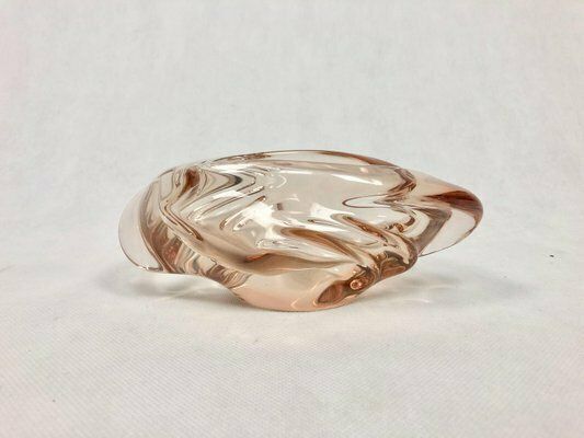 Glass Ashtray In Rose By Rudolf Beránek For Skrdlovice, 1960s photo for sale