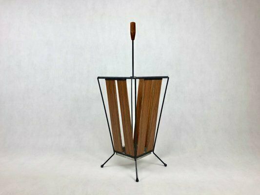 Mid Century Teak Umbrella Stand, 1950s photo vintage