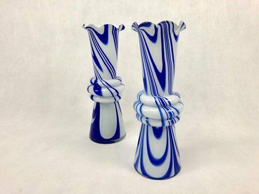 Vintage Murano Opaline Florence Vase Attributed To Carlo Moretti, 1970s photo for sale