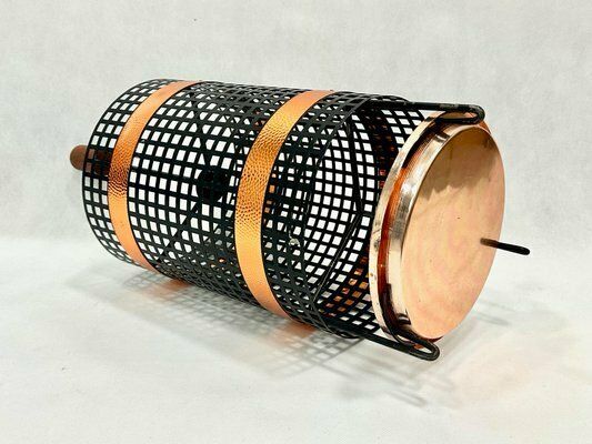 Mid Century Steel & Copper Umbrella Stand, 1960s photo 331.0
