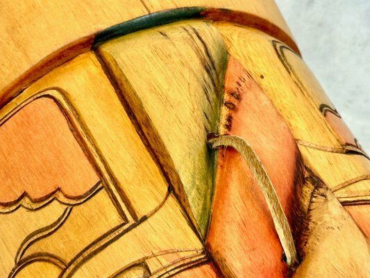 African Carved Wooden Zulu Swazi Drum, 1980s photo buy