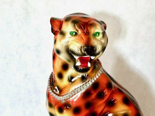 photo furniture Large Vintage Italian Tiger Statue In Resin, 1970s