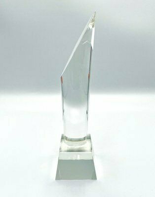 Lead Crystal Glass Obelisk From Desna, Czech Republic, 1980s photo Home Decor